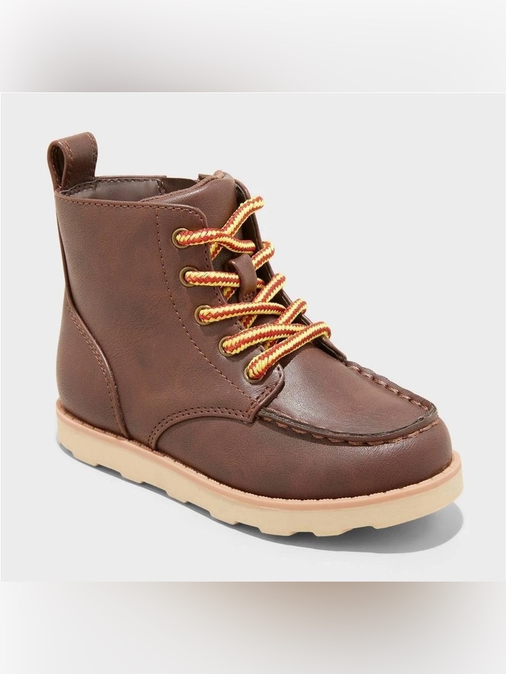 Cat & Jack Brown Kids Lace-Up Zip Boots